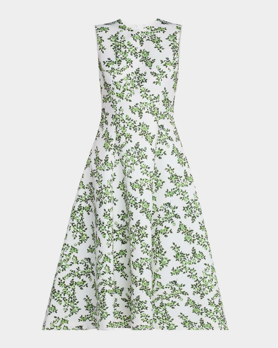 Mara Floral-Print Sleeveless Midi Dress